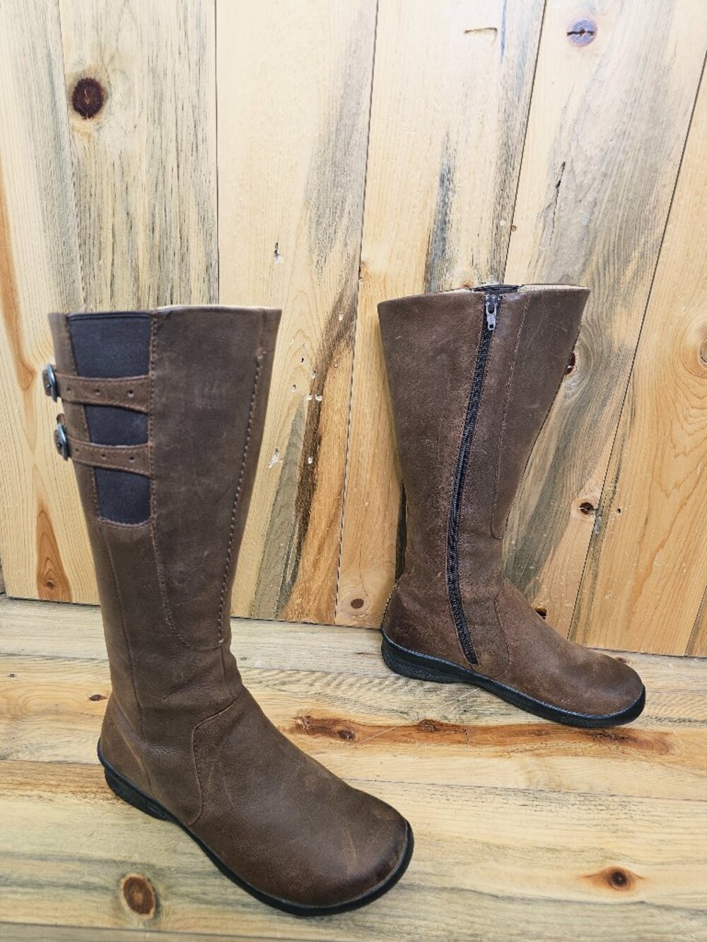 Keen Oakk Brown Leather Bern Baby Bern Knee High Boot Size 8 - Picture 4 of 7